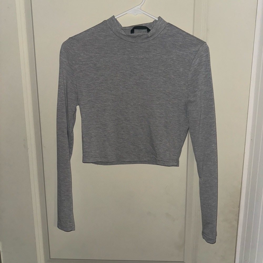 Gray Long Sleeve Women's Top